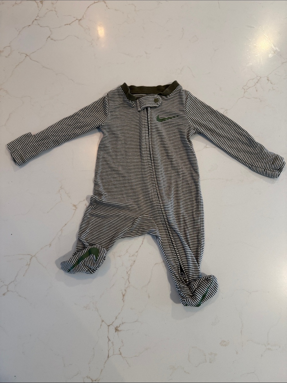 Nike Striped Footed One-Piece Pajama